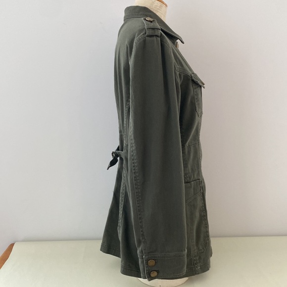 Bianca Nygard military style olive grren jacket. Chest 20”  Length 27.5” Unlined - Picture 2 of 13